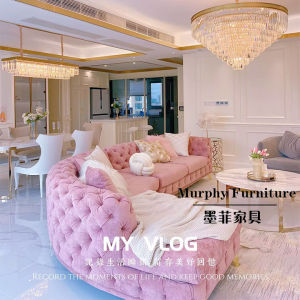 American Light Luxury Corner Sofa Modern Minimalist Combination Fabric Sofa French House Living Room Imperial Concubine Pull Buckle Sofa