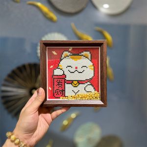 Diamond Painting Diamond Cross Stitch Cat Newbie DIY Diamond Sticker Cross Stitch Tabletop Frame Chinese Style Living Room Wall Art