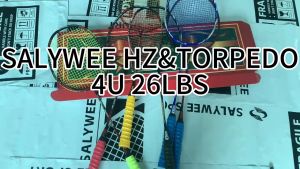 SALYWEE YULEI Badminton Racket  Ideal for Smashers & Control Players Recommended Pull Pounds 22-25 lbs  Moderate Hardness 0.67mm Strings for Playing Sound Elastic & Durable String Types  Versatile for Singles & Doubles  with ALPSPORT Quality
