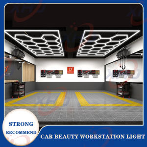 Car Detailing Color Honeycomb Hexagon/ PANEL LIGHTS / WARM OUTER RING LIGHTS Led Ceiling Light Garage 2.4*4.8M For Auto Car Body Repair Led Workshop