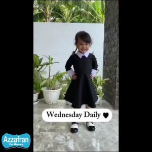 Dress Wednesday Daily | Baju Katun Anak Perempuan & Dewasa | Kostum Pesta Ulang Tahun Toyobo Couple