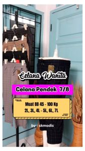 CELANA 7/8 IMPORT WANITA || KOREA PANTS || KAOS POLYSTER || skmodis