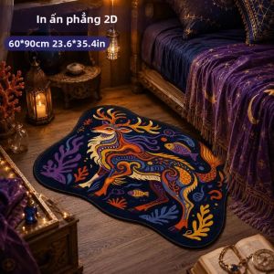 VIKAMA Động Vật Dễ Thương Hình Dạng Không Đều Chống Trơn Trượt Thảm Chùi Chân Mùa Thu Trang Trí Lối Vào Trong Nhà Thảm Trang Trí Phòng Ngủ Thảm Chào Mừng