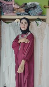 Kaftan Wanita Ceruty Amara Jumbo Set Iner Manset Daleman