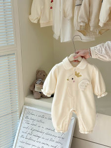 เสื้อคลุมกันหนาวแบบสวมหัวสำหรับเด็กแรกเกิด ชุดกันหนาวสไตล์เกาหลี ชุดเดรสสไตล์เจ้าหญิง ชุดเด็กสำหรับไปข้างนอกในช่วงต้นฤดูใบไม้ร่วง