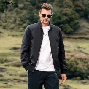 Enjeolon | Harrington Jacket Mens Stand Collar Business Casual Windproof
