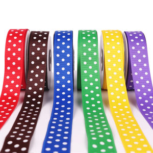 5 Meters 15mm 25mm Dots Printing Grosgrain Ribbon Wedding Decoration Gift Wrapping Hair Bows DIY Crafts Christmas Accessories