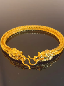 Lắc Tay Nam Vàng  Hình Đầu Rồng Thời Trang Cá Tính LTVANG2DAURONG3