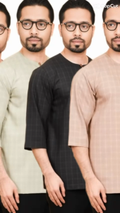 STRIPED KURTA 2026 MENS KURTA TELUKI BELANGA TRADITIONAL THREE QUARTER SLEEVE MATERIAL GERMANY COTTON