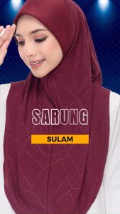 Tudung Sarung Sulam Jacquard | Lycra Premimum | Size M & L