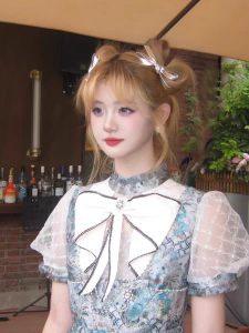 Heart Pendant Silver Leather Bows Barrettes Female Fancy Broken Hair Side Duckbill Clip 2024 New Arrival Sweet