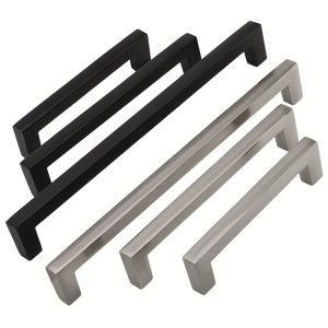 Black Cabinet Drawer 4-inch Square Cabinet Handle Matte Black Cabinet Hardware Square Drawer Drawer