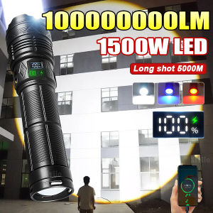 100000000LM Most Powerful Flashlight Rechargeable LED Light Camping Lantern With COB Light Emergency Flashlights Outdoor Camping