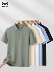 MiiOW | Mens Business Casual Short Sleeve Polo Shirt