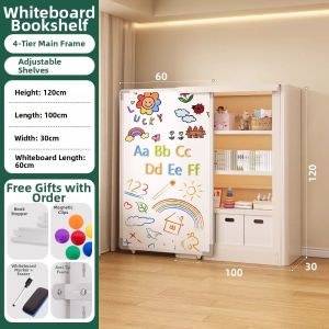 FWTDF | Steel Childrens Bookshelf Living Room Storage Rack