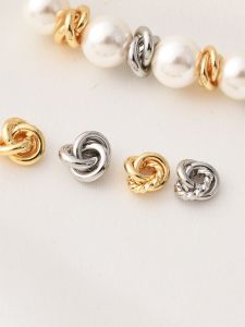 14K Gilded High Protection Batch Flower Wool Coil Spacer Beads Handmade DIY Bracelet Necklace White Gold Color Three-Layer Ring Bead Accessories