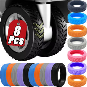 8pcs Luggage Wheel Cover / Portable Silicone Wheel Protector / Reduce Noise Luggage Caster Cover / Wear-resistant Luggage Roller Cover Accessories