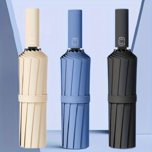 A 12 bone double bone folding automatic umbrella enlarged umbrella face thickened umbrella frame fiberglass 24 bone wind