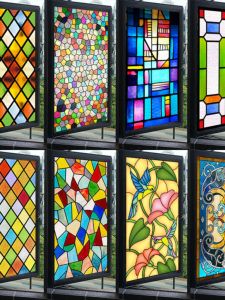 Miếng Dán Kính Mờ Màu Phong Cách Châu Âu Miếng Dán Cửa Sổ Hoa Dán Cửa Sổ Kiểu Mỹ Tự Dính Miễn Keo Tĩnh Điện Không Keo Dán Cửa Sổ Nhà Vệ Sinh