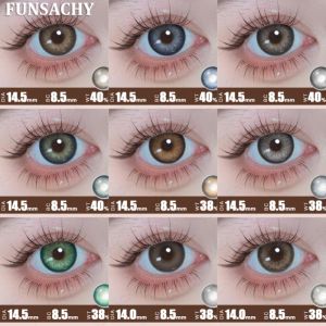 FUNSACHY Colored Lenses 1pair Brown Natural Eye Makeup Contacts Gray Pupils Blue Green Lens Yearly Fashion Cosmetics SoftLens