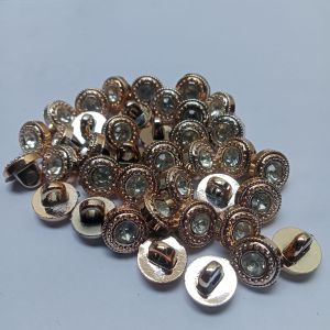 100pcs Diameter 10mm/1cm Kancing Baju Jamur Permata Bintik Emas Bulat Segi Delapan