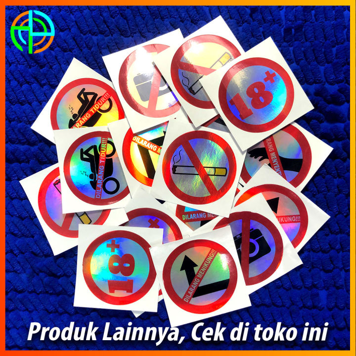 (isi 04) Sticker No Smoking Dilarang Merokok Hologram Cutting Prin Sticker Larangan Dilarang merokok Murah Sticker Motor helm sticker mobil