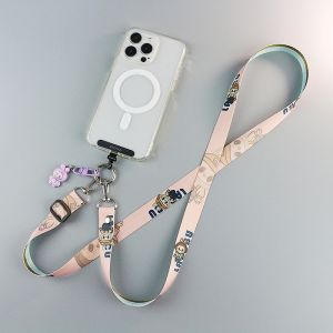 Cute Bubble Labubu Phone Strap Crossbody Womens Style Neck Strap Mobile Phone Chain Alloy Material Nylon Braided Line