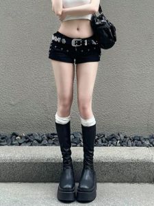 Quần Short Denim Cạp Thấp Gợi Cảm Mùa Hè Phong Cách Mới Của Mỹ Dành Cho Nữ Quần Bó Sát Bằng Vải Denim Có Khóa Kéo Cỡ Vừa