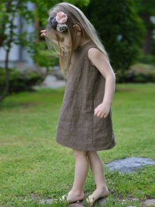 Summer Cotton Linen Girls Dress Trendy Cute Baby Girls Bassinets Vest Skirt Forest System Sleeveless Straight Tube Skirt