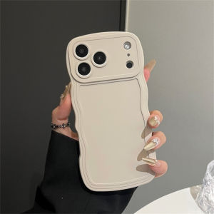 เคสโทรศัพท์ซิลิโคนเหลวลายคลื่นสำหรับ iPhone 17 Air 16E 16 15 14 Plus 13 12 11 Pro Max ป้องกันเลนส์เต็มรูปแบบ ปกนุ่ม