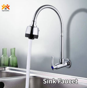 Ready Stock Kitchen Faucet Double Flexible Sink Tap Wall MountedKitchen Flexible 360 Swivel Sensor