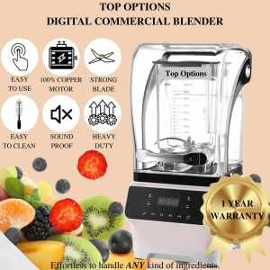 High Performance Heavy Duty Digital Ice Crusher & Juice Power Blender: Industrial Soundproof Machine