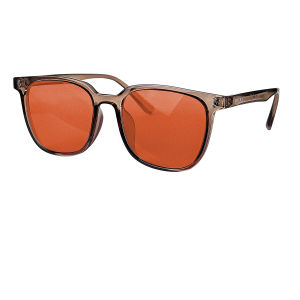 SHINU red lens glasses better sleep orange lens blue light blocking for computer or long time gaming Tr90 frame y2k glasses