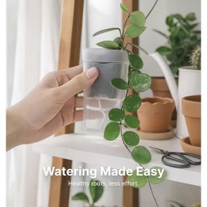3/15PC Scale Self Watering Pots Watering Nursery Pot with Drainage Holes Translucent Plastic Planters Mini Flower Seedlings Pot