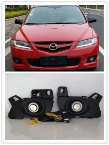 LED Fog Light Assembly For Mazda 6 2010 2011 2012 Front Bumper Fog lamp Replacement Angel Eye Daylight Accessories DRL Kits