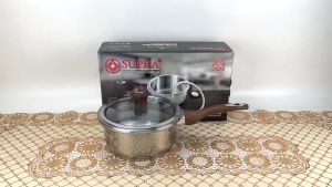 SUPRA panci tutup kaca 24cm Premium Stainless  impact  / dutch oven 24 cm stainless impact premium