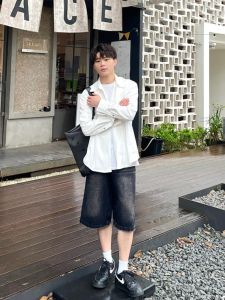 Quần Short Denim Nam Ống Đứng Thường Ngày Mùa Hè Quần Short Nam Cạp Vừa Quần Short Nam Phong Cách Đường Phố Quần Short Nam