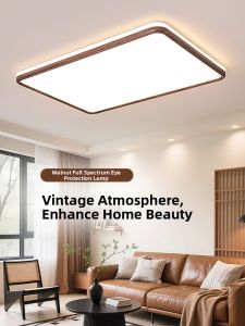 Smile | Full Spectrum Eye Protection Living Room Ceiling Light Modern Minimalist Walnut