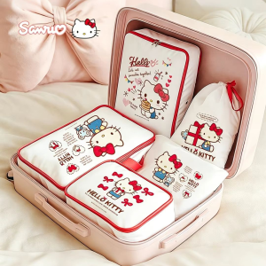Sanrio | Hello Kitty Travel Storage Bag Luggage Compression Combination Classification Multi functional Travel Dustproof Storage Bag