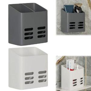 Wall-mounted Storage Container Large Capacity Non-punch Comb Toothbrush Toothpaste Holder Home Bathroom Kitchen Tool