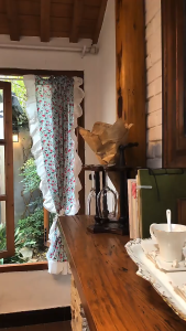 1Panel Floral Curtains for Living Room Ruffled Sheer Curtains for Bedroom Bathroom Rod Pocket Window Drapes