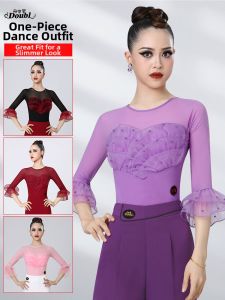 DANBAOLUO | High-end Flared Sleeve Latin Dance Top