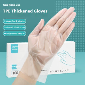Disposable Gloves Food Grade TPE Thickened Wear-resistant Pull-out Waterproof Kitchen Catering Baking Household Gloves