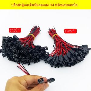 H4 เลนส์กลุ่มแปรผันแสงสายเชื่อมต่อชายและหญิงสายไฟหน้ารถ Double Beam ไม่มีความเสียหายปลั๊ก Line