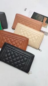 Dompet wanita kulit sintetis polos dompet bordir dompet kartu dan uang dompet panjang tempat hp