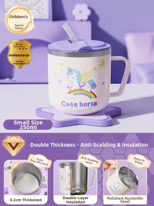XIAOCHUSHU | Childrens Stainless Steel Straw Milk Cup