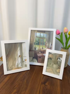 A4 Wooden Picture Frame Black & White Picture Display Frame Wall Photo Frame Home Room Decor