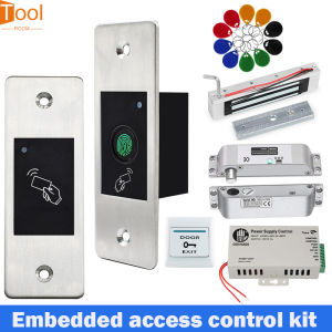 RFID 125KHz Embedded Metal Access Control 800 Fingerprint Waterproof IP66 Keyless Door Opener Fingerprint Access Control All-in-one Sets