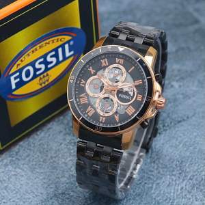 ( PROMO - NEW STOK ) Jam Tangan Business Pria / Cowok Foxxil Super Chrono Variasi Rantai Steinless Solid