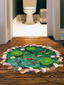 Decorative 3D Wall Stickers Self Adhesive Tile Floor Brick Pattern Home Decor Waterproof PVC Cartoon Modern Style Bathroom